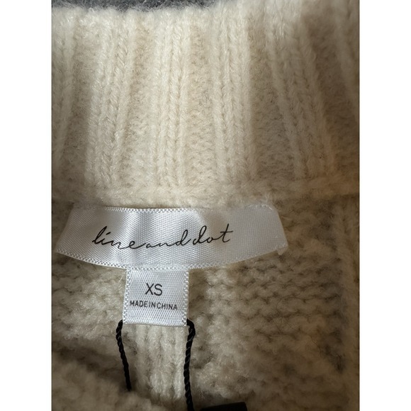 Line and Dot Montana Faire Isle Oversized Cable Knit Sweater Ribbed Trim XS - Picture 9 of 12